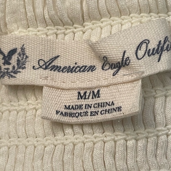 American Eagle white lace, spaghetti strap, smocked back dress, - Picture 6 of 8